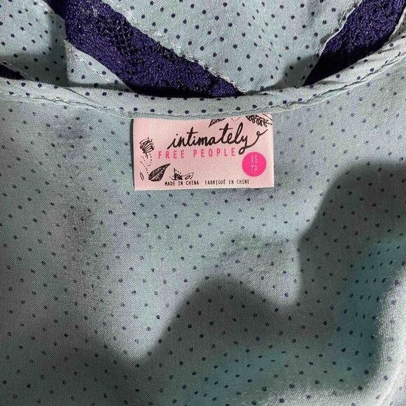 Intimately Free People Women Voile and Lace Trapeze Slip Sky Blue Size XS - Picture 7 of 10